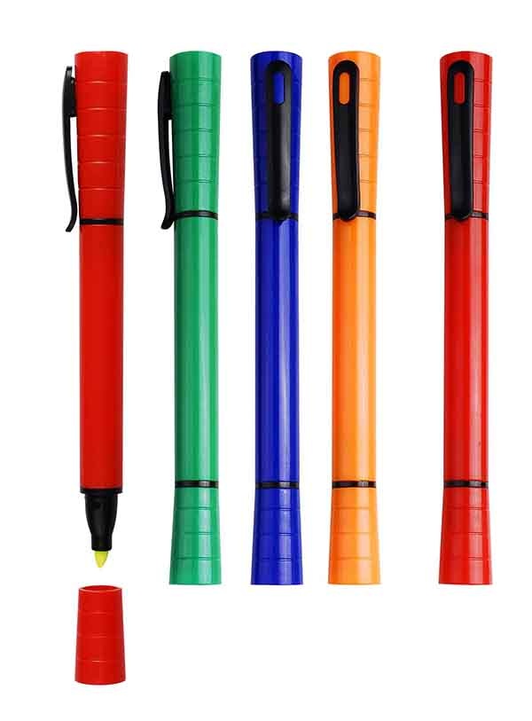 highlighter pen+ball pen